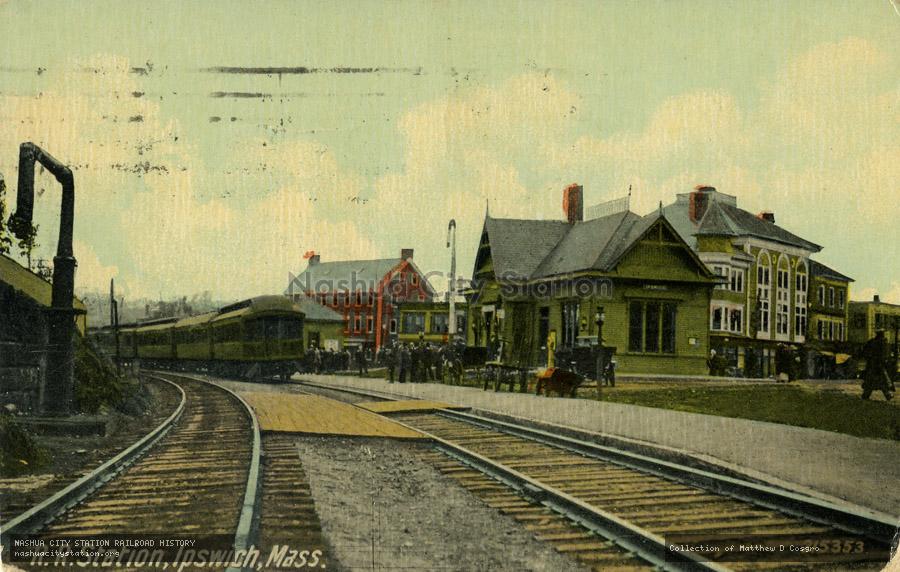 Postcard: Railroad Station, Ipswich, Massachusetts